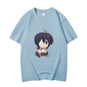 Fashion Anime Chuunibyou demo koi ga shitai Takanashi Rikka 230g GSM Hipster Style Oversized Cotton T-shirt