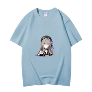 Fashion Anime Honkai Star Rail Herta 230g GSM Hipster Style Oversized Cotton T-shirt