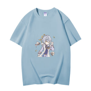 Fashion Anime Honkai: Star Rail Sunday 230g GSM Hipster Style Oversized Cotton T-shirt