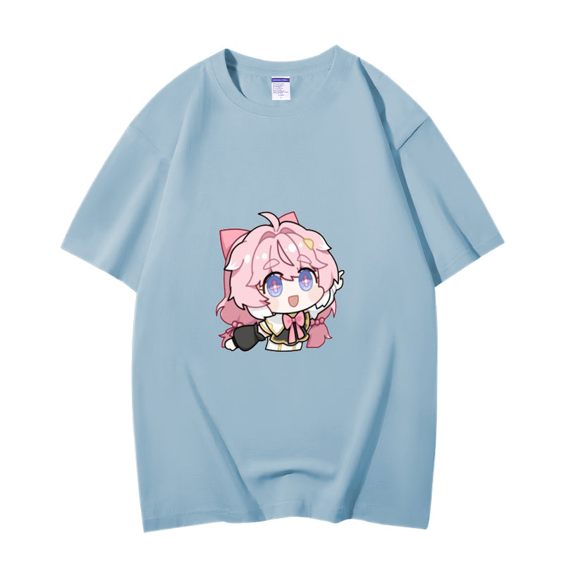 Fashion Anime Wuthering Waves Encore 230g GSM Hipster Style Oversized Cotton T-shirt