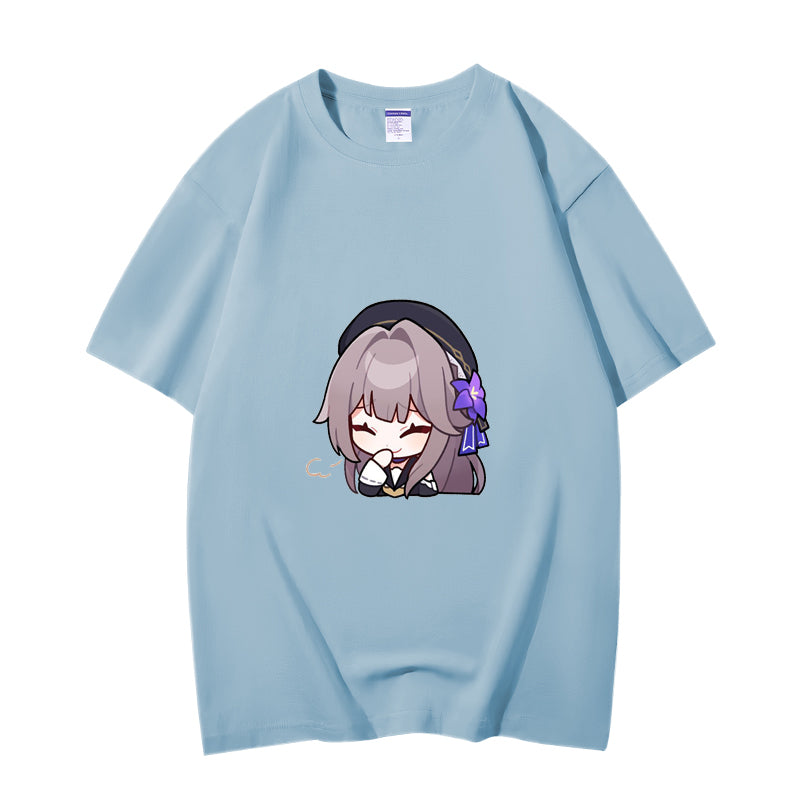 Fashion Anime Honkai Star Rail Herta 230g GSM Hipster Style Oversized Cotton T-shirt