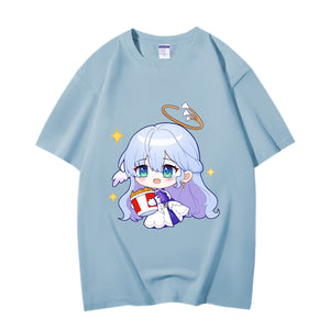 Fashion Anime Honkai: Star Rail Robin 230g GSM Hipster Style Oversized Cotton T-shirt