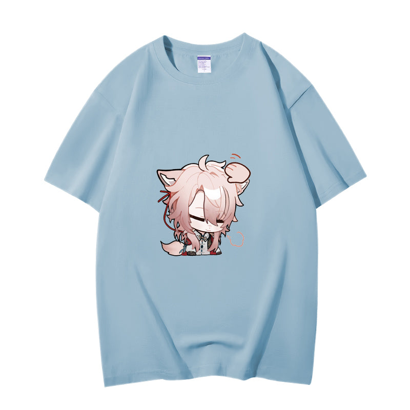 Fashion Anime Honkai Star Rail JIAO QIU 230g GSM Hipster Style Oversized Cotton T-shirt