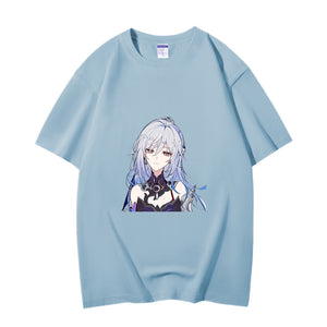 Fashion Anime Honkai Star Rail Jingliu 230g GSM Hipster Style Oversized Cotton T-shirt