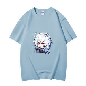 Fashion Anime Honkai Star Rail Jingliu 230g GSM Hipster Style Oversized Cotton T-shirt