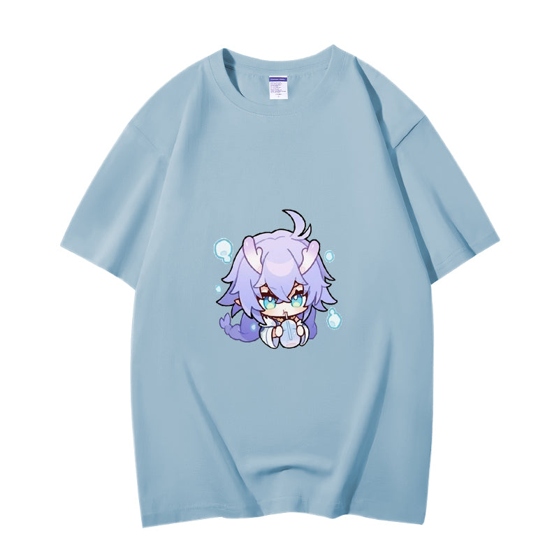 Fashion Anime Honkai Star Rail Bailu 230g GSM Hipster Style Oversized Cotton T-shirt