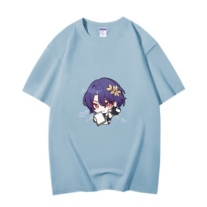 Fashion Anime Honkai Star Rail Dr. Ratio 230g GSM Hipster Style Oversized Cotton T-shirt