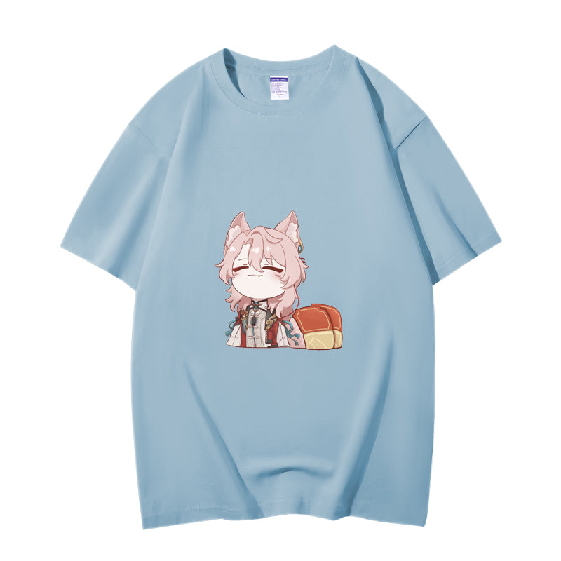 Fashion Anime Honkai: Star Rail Jiao Qiu 230g GSM Hipster Style Oversized Cotton T-shirt