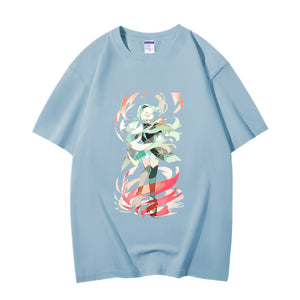 Fashion Anime Honkai Star Rail Firefly 230g GSM Hipster Style Oversized Cotton T-shirt