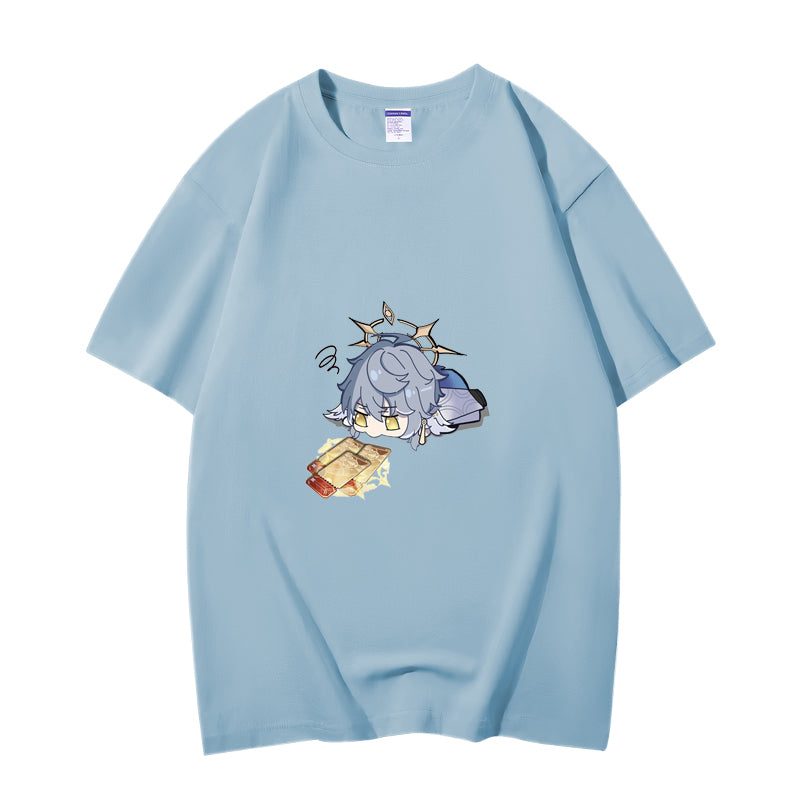 Fashion Anime Honkai Star Rail Sunday 230g GSM Hipster Style Oversized Cotton T-shirt