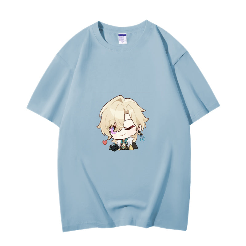 Fashion Anime Honkai: Star Rail Aventurine 230g GSM Hipster Style Oversized Cotton T-shirt