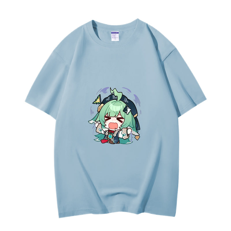 Fashion Anime Honkai Star Rail HuoHuo 230g GSM Hipster Style Oversized Cotton T-shirt