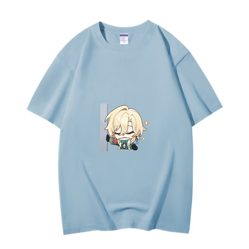 Fashion Anime Honkai Star Rail Aventurine 230g GSM Hipster Style Oversized Cotton T-shirt