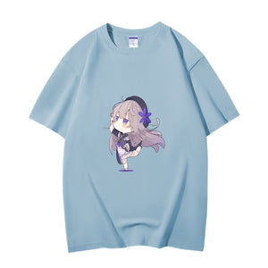 Fashion Anime Honkai Star Rail Herta 230g GSM Hipster Style Oversized Cotton T-shirt