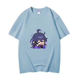 Fashion Anime Honkai Star Rail Seele 230g GSM Hipster Style Oversized Cotton T-shirt