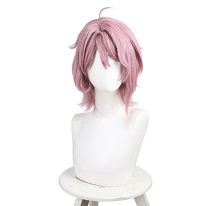 Rulercosplay Anime Daring party supernatural armed Dangdang White Bird Ai Luo pink fluffy short hair cos wig 780C