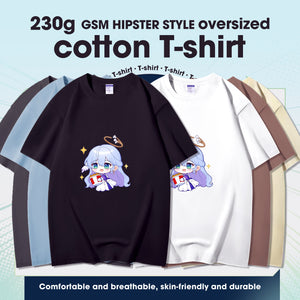 Fashion Anime Honkai: Star Rail Robin 230g GSM Hipster Style Oversized Cotton T-shirt