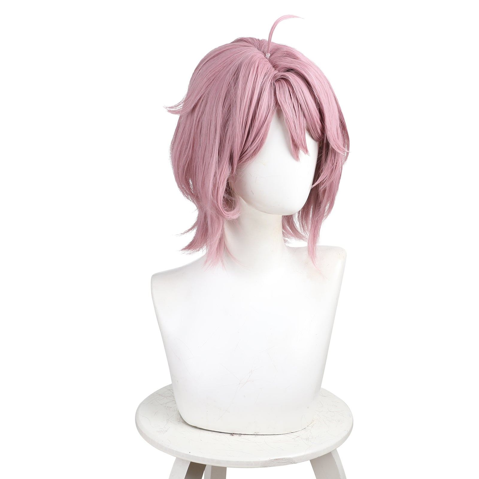 Rulercosplay Anime Daring party supernatural armed Dangdang White Bird Ai Luo pink fluffy short hair cos wig 780C