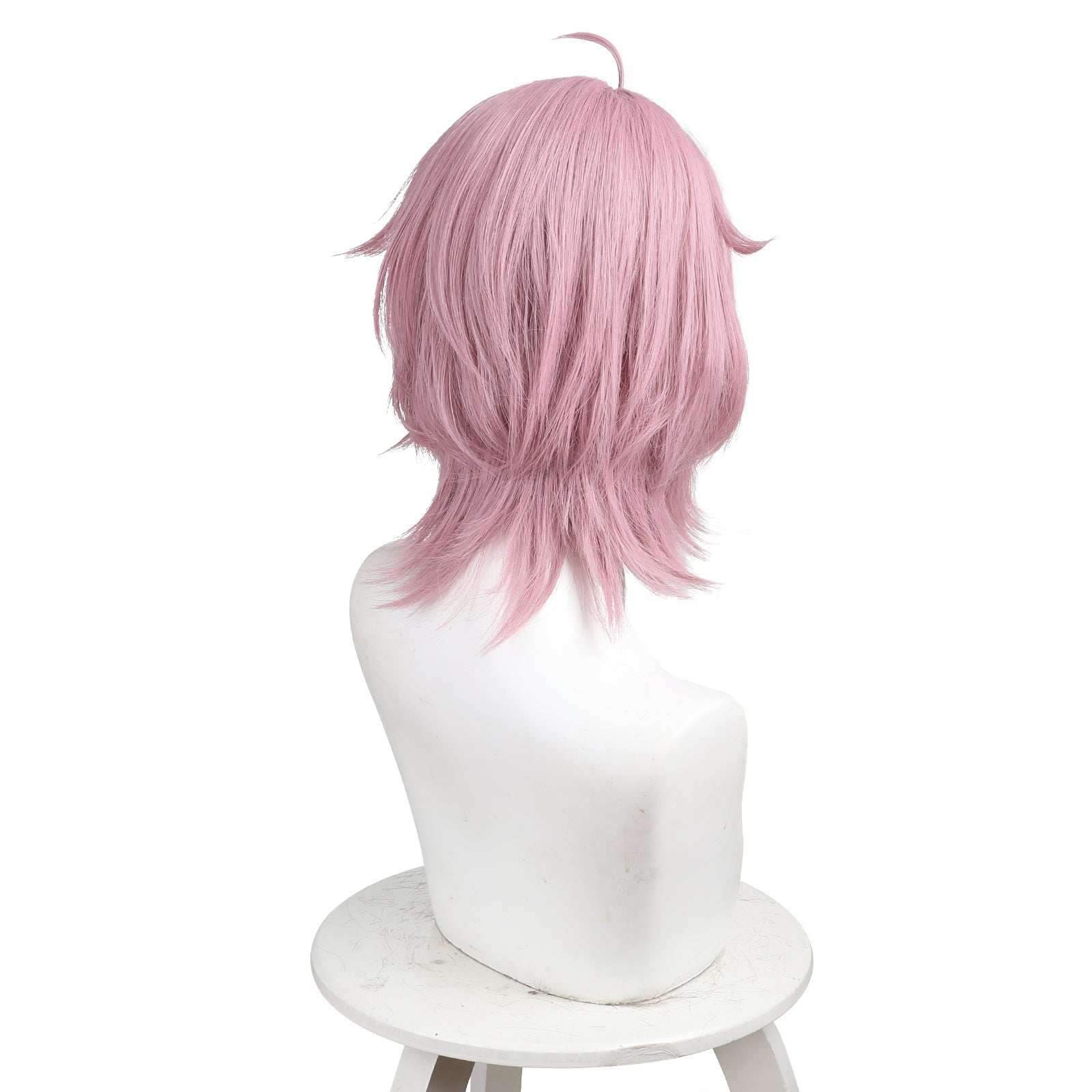 Rulercosplay Anime Daring party supernatural armed Dangdang White Bird Ai Luo pink fluffy short hair cos wig 780C