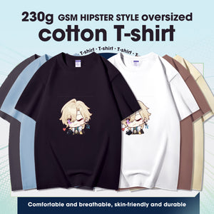 Fashion Anime Honkai: Star Rail Aventurine 230g GSM Hipster Style Oversized Cotton T-shirt