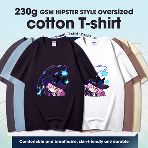 Fashion Anime  Honkai: Star Rail Jade 230g GSM Hipster Style Oversized Cotton T-shirt