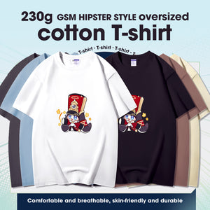 Fashion Anime Honkai Star Rail Pom-Pom 230g GSM Hipster Style Oversized Cotton T-shirt