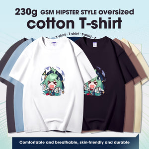 Fashion Anime Honkai Star Rail HuoHuo 230g GSM Hipster Style Oversized Cotton T-shirt