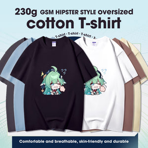 Fashion Anime Honkai Star Rail HuoHuo 230g GSM Hipster Style Oversized Cotton T-shirt