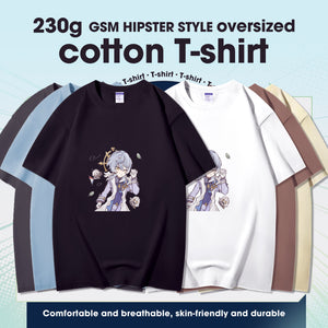 Fashion Anime Honkai: Star Rail Sunday 230g GSM Hipster Style Oversized Cotton T-shirt