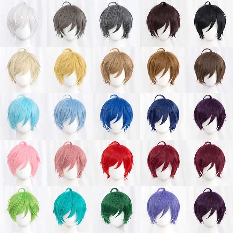 Rulercosplay All Purpose Wig Hair Style Straight Hair 30CM With Multicolor For Party Cosplay Wig