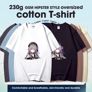 Fashion Anime Honkai Star Rail Herta 230g GSM Hipster Style Oversized Cotton T-shirt