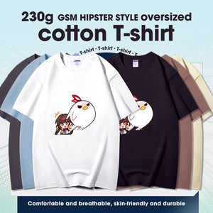 Fashion Anime Honkai Star Rail Sushang 230g GSM Hipster Style Oversized Cotton T-shirt