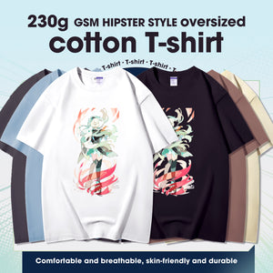 Fashion Anime Honkai Star Rail Firefly 230g GSM Hipster Style Oversized Cotton T-shirt