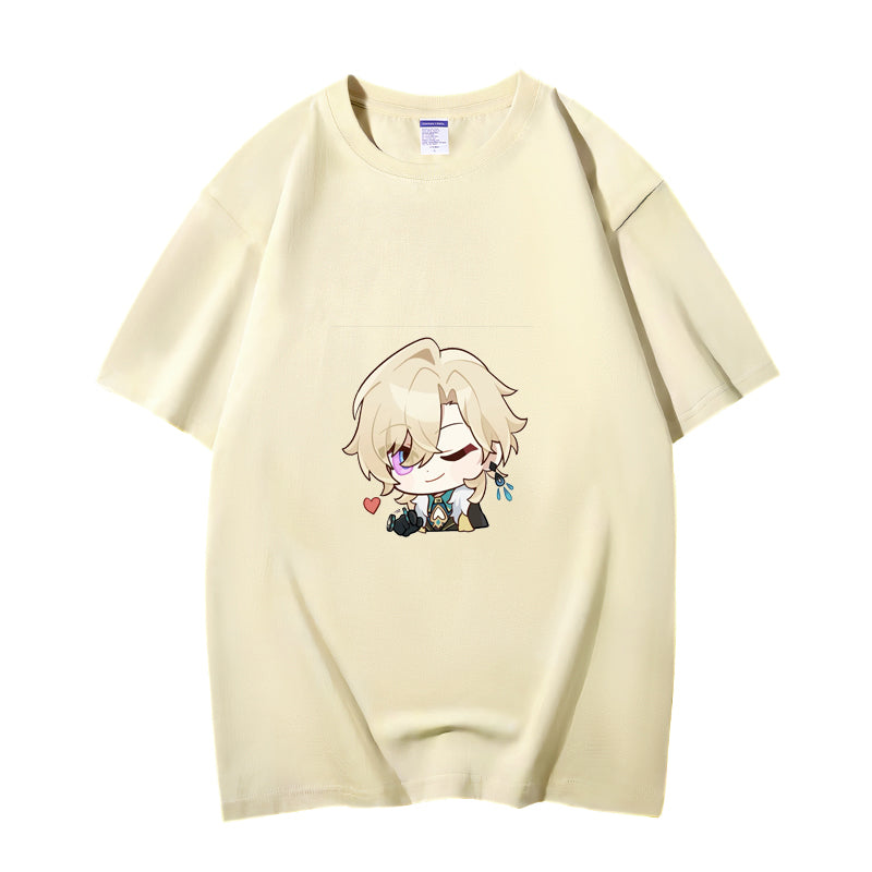 Fashion Anime Honkai: Star Rail Aventurine 230g GSM Hipster Style Oversized Cotton T-shirt