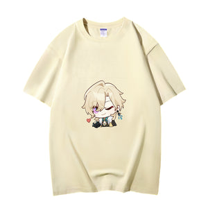 Fashion Anime Honkai: Star Rail Aventurine 230g GSM Hipster Style Oversized Cotton T-shirt