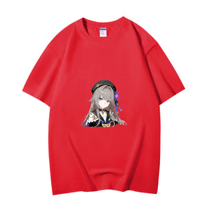 Fashion Anime Honkai Star Rail Herta 230g GSM Hipster Style Oversized Cotton T-shirt