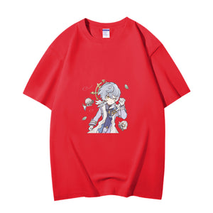 Fashion Anime Honkai: Star Rail Sunday 230g GSM Hipster Style Oversized Cotton T-shirt