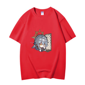 Fashion Anime Honkai Star Rail Sunday 230g GSM Hipster Style Oversized Cotton T-shirt