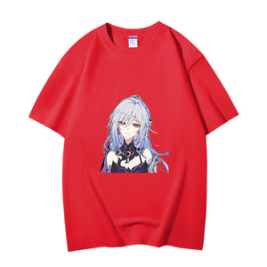 Fashion Anime Honkai Star Rail Jingliu 230g GSM Hipster Style Oversized Cotton T-shirt