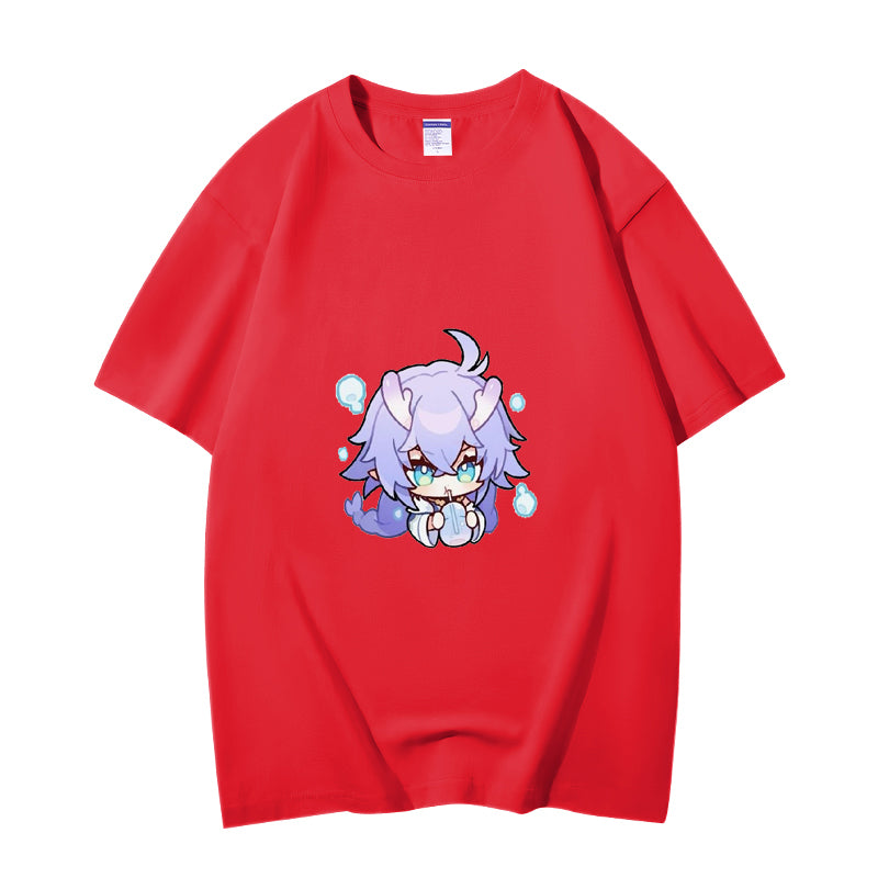 Fashion Anime Honkai Star Rail Bailu 230g GSM Hipster Style Oversized Cotton T-shirt