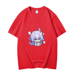 Fashion Anime Honkai Star Rail Bailu 230g GSM Hipster Style Oversized Cotton T-shirt