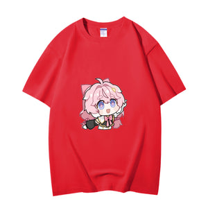 Fashion Anime Wuthering Waves Encore 230g GSM Hipster Style Oversized Cotton T-shirt