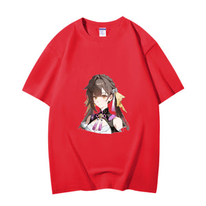 Fashion Anime Honkai Star Rail Sushang 230g GSM Hipster Style Oversized Cotton T-shirt