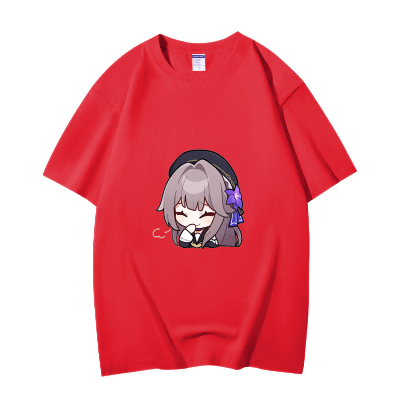 Fashion Anime Honkai Star Rail Herta 230g GSM Hipster Style Oversized Cotton T-shirt