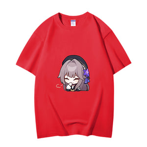 Fashion Anime Honkai Star Rail Herta 230g GSM Hipster Style Oversized Cotton T-shirt