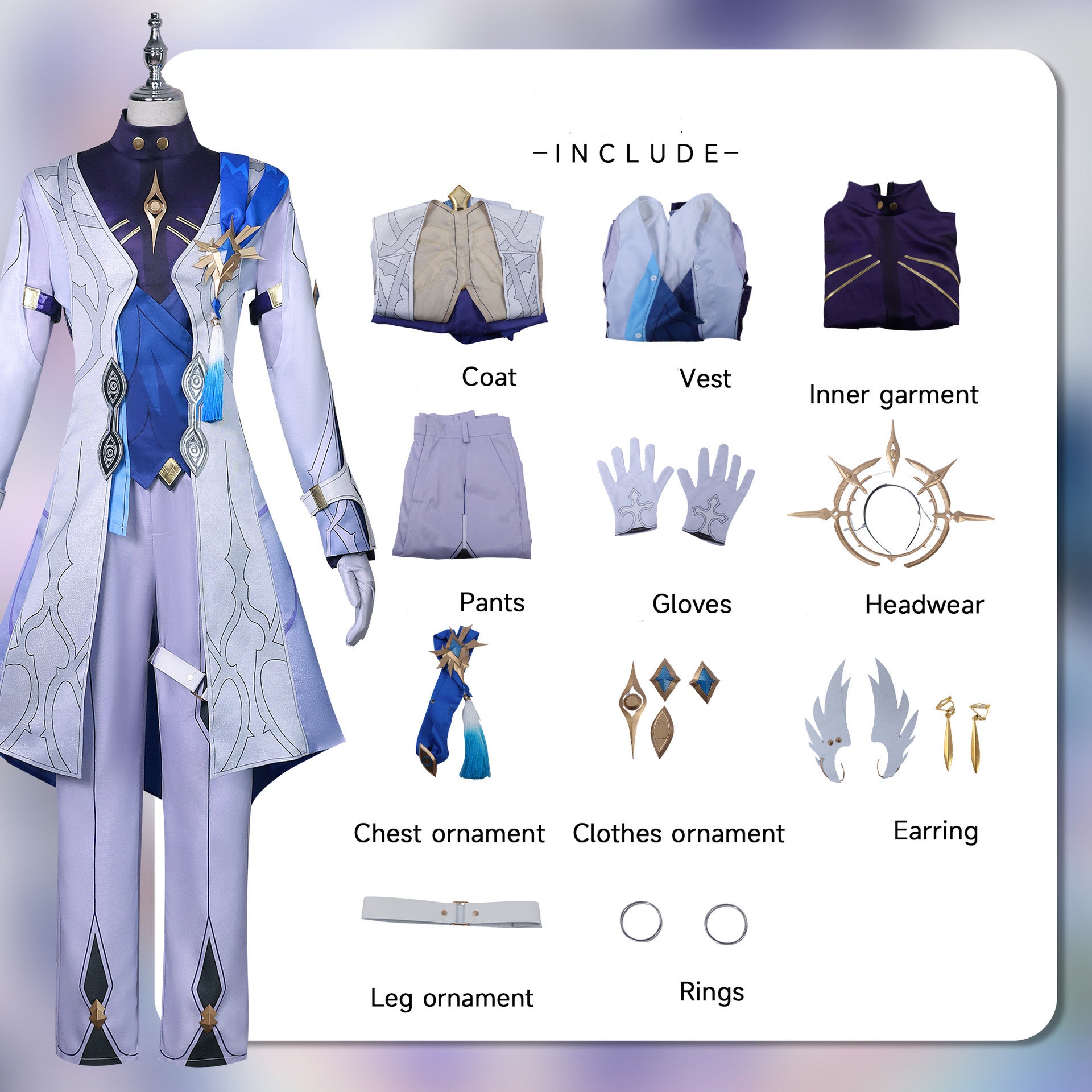 Rulercosplay Honkai Star Rail Sunday Uniform Suit Cosplay Costume With Accessories