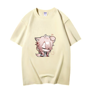 Fashion Anime Honkai Star Rail JIAO QIU 230g GSM Hipster Style Oversized Cotton T-shirt