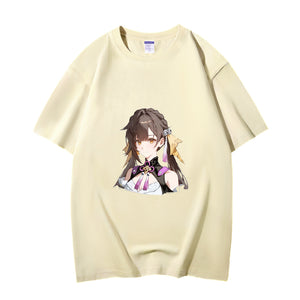 Fashion Anime Honkai Star Rail Sushang 230g GSM Hipster Style Oversized Cotton T-shirt