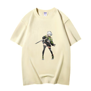 Fashion Anime Zenless Zone Zero Anby Demara 230g GSM Hipster Style Oversized Cotton T-shirt