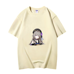 Fashion Anime Honkai Star Rail Herta 230g GSM Hipster Style Oversized Cotton T-shirt